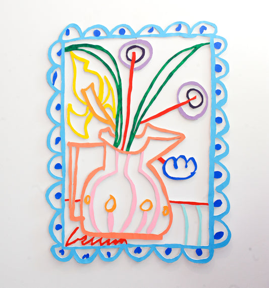 Peach Jug in blue